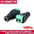 Connecteur femelle DC 100/5.5mm câble adaptateur de prise d'alimentation CCTV UTP DC/AC 2/caméra