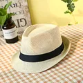 Chapeau de soleil pour hommes Simple en lin respirant rafraîchissant protection solaire ruban