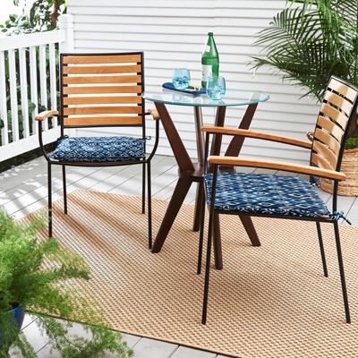 Graphic Indigo and Navy Indoor/Outdoor Chair Pad, Set of 2