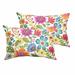 Galliford Multi Floral Indoor/ Outdoor 13 x 20 inch Knife Edge Pillow Set