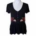 American Eagle Outfitters Tops | American Eagle Embroidered T-Shirt. Size Small | Color: Black | Size: S