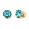 Kate Spade Jewelry | Kate Spade ‘That Sparkle’ Aquamarine Round Stud Earrings | Color: Blue/Gold | Size: Os
