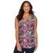 Plus Size Women's Crisscross Timeless Tunic Tank by Catherines in Chevron Print (Size 0X)