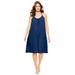 Plus Size Women's Breezy Eyelet Short Nightgown by Dreams & Co. in Evening Blue (Size 14/16)