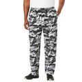 Men's Big & Tall Lightweight Jersey Open Bottom Sweatpants by KingSize in Heather Charcoal Camo (Size 5XL)