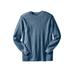 Men's Big & Tall Waffle-knit thermal crewneck tee by KingSize in Heather Slate Blue (Size 5XL) Long Underwear Top