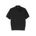 Men's Big & Tall Banded Bottom Pocket Shrink-Less™ Piqué Polo Shirt by KingSize in Black (Size 5XL)