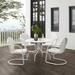 Tulip 5Pc Outdoor Metal Dining Set White Satin - Dining Table & 4 Chairs - Crosley KO10014WH