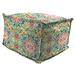20" x 20" Multicolor Damask Outdoor Pouf Ottoman with Flange - 20" x 20" x 15