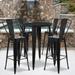 30-in. Round Metal Indoor/Outdoor Bar Table w/ 4 Cafe Stools - 30"W x 30"D x 41"H