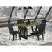 East West Furniture Dining Table Set- a Dining Table and Black Color Linen Fabric Chairs, Black(Pieces Options)