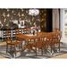 East West Furniture 9 Piece Kitchen Table Set- a Rectangle Dining Table and 8 Dining Room Chairs, Saddle Brown (Seat Option)