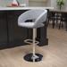 Vinyl Adjustable Height Barstool with Rounded Mid-Back