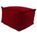 20" x 20" Red Solid Outdoor Pouf Ottoman with Flange - 20" x 20" x 15