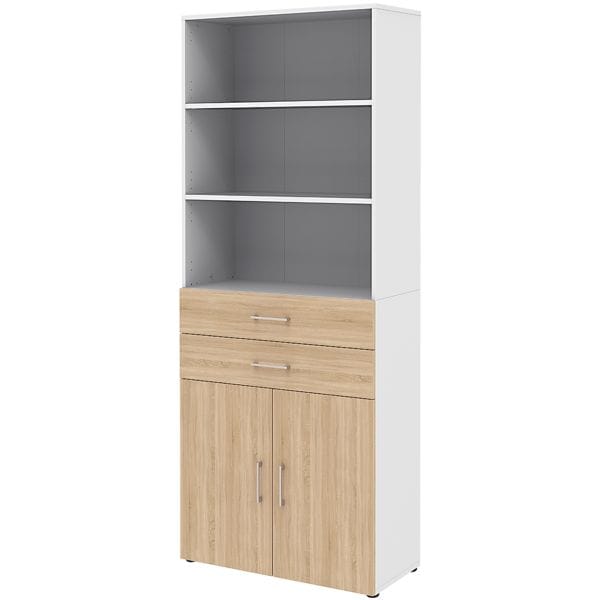 röhr Schrank »Direct Office 2« 80 cm breit 6 OH 2 Schubladen 2 Türen braun, 80x212.5x34.4 cm Image