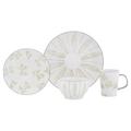 Baum Vaughn Grey 16 Piece Dinnerware Set Ceramic/Earthenware/Stoneware in Blue | Wayfair VAUG16C