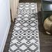 Gray 24 x 1.37 in Area Rug - Dakota Fields Caimari Geometric White/Area Rug Polypropylene | 24 W x 1.37 D in | Wayfair