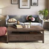 Lark Manor™ Nortonville 4 Legs Coffee Table w/ Storage Wood in Brown | 18 H x 48 W x 24 D in | Wayfair 43B17FAD229A4827999F066265D0B8DD