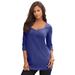 Plus Size Women's Sweetheart Ultimate Tee by Roaman's in Midnight Violet (Size 26/28) Long Sleeve Shirt
