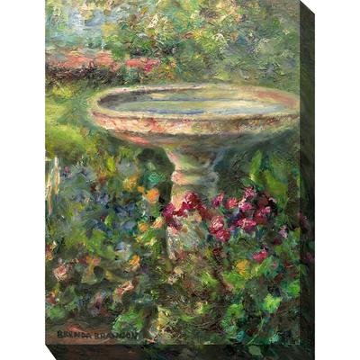 Birdbath Outdoor Wall Art by West Of The Wind in Multi