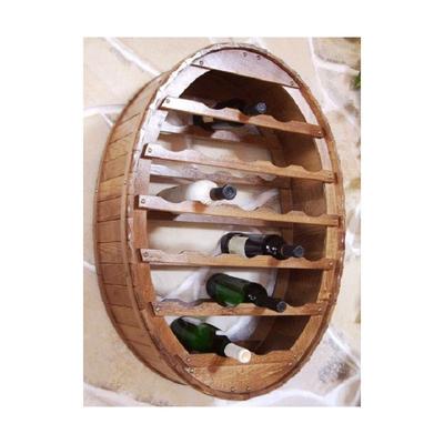 Dandibo - Weinregal Holz Wand Weinfass 24 Flaschen Braun Wandregal Flaschenregal Flaschenhalter Fass Image
