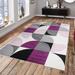 L'baiet Indoor Alaiya Purple Geometric 8 ft. x 10 ft. Area Rug - 120"L x 96"W x 0.39"H