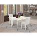 Dining Table Set for Includes a Small Dining Table and Parsons Chairs with White Color PU Leather (Piece Option)