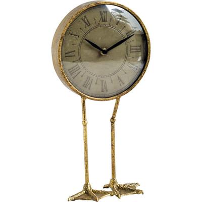 Chadwick Antiqued Brass Duck Leg Table Clock - 7.9"W x 3.9"D x 15.1"H