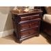 Intricately Carved Wooden Night stand In Cherry Brown