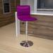 Modern Vinyl Stitch Back Adjustable Height Barstool - 16"W x 19"D x 35" - 44"H