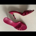 Gucci Shoes | Gucci Slip On Heel Pink Leather Sandal, 7.5 | Color: Pink | Size: 7