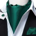 Cravate en soie unie verte pour hommes style britannique foulard pour fête de mariage