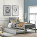 Nestfair Twin Size Wood Platform Bed with Trundle