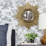 Allan Andrews Brushed Aged Nickel Decorative Sunburst Wall Mirror