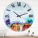 Designart 'Abstract Colorful Seascape V' Nautical & Coastal wall clock