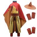 Lito Angels Raya the Last Dragon Costume for Kids Girls Halloween Party Fancy Dress Up Set C (Jumpsuit with Bamboo Hat & Red Cape) Age 4-5 Years multicolor 294