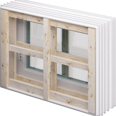 ACO Therm 3.0 Leibungskellerfenster Standard für Ortbeton und Mauerwerk mit 3-fach WSG, Anschlag links, 20 cm,80x60 cm