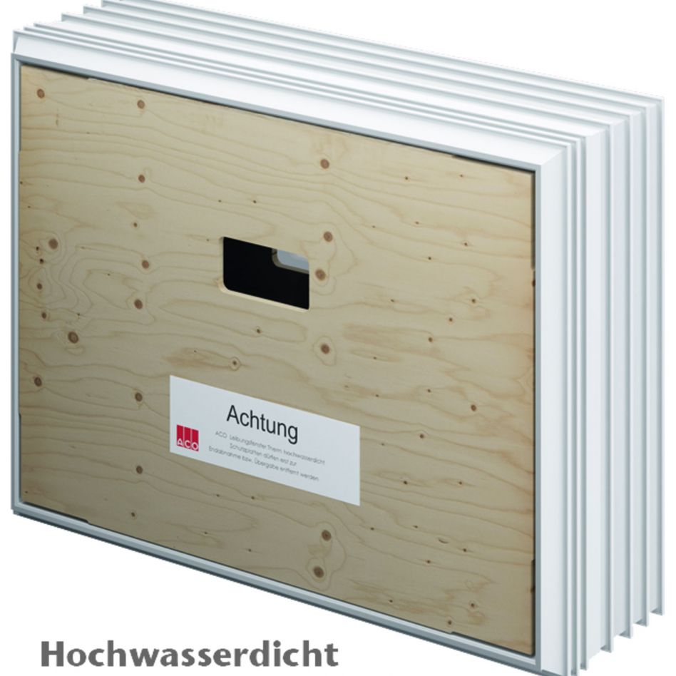 ACO Therm 3.0 Leibungskellerfenster Hochwasserdicht mit 3-fach WSG, Anschlag rechts, 100x100 cm,25 cm Image