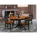 East West Furniture Dining Set Includes an Oval Dining Room Table and Kitchen Chairs, Black & Cherry(Pieces Option)