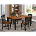 East West Furniture Dining Set- a Dining Table and Kitchen Chairs, Black & Cherry(Pieces Options)