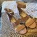 Nine West Shoes | Nine West Wedge Sandals Nude Sz 8 | Color: Cream/Tan | Size: 8