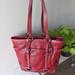 Coach Bags | Coach Red Leather Gallery Lunch Shopper Tote | Color: Red | Size: Os