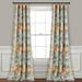 Red Barrel Studio® Larkone Floral Room Darkening Thermal Curtain Panels Polyester in Green/Blue | 95 H in | Wayfair