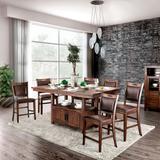 Venta Rustic Light Walnut Wood Storage 7-Piece Counter Height Dining Set by Carbon Loft