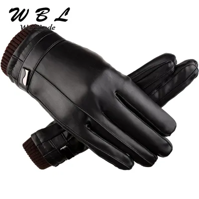 WarBLade – gants de conduite chauds d'hiver en cuir PU pour hommes de haute qualité en cachemire