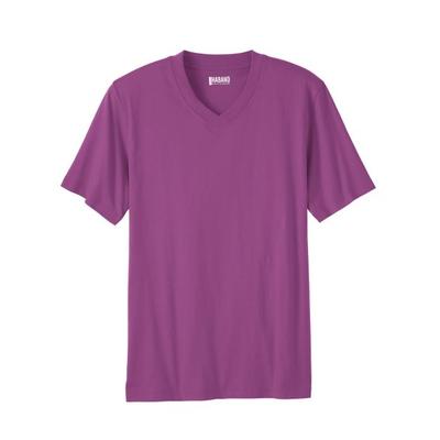 Haband Mens V-Neck Affordabili-Tee Shirt, Mulberry, Size 5XL, 5X