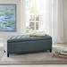 Lark Manor™ Zakhar Button Tufted Rectangle Storage Ottoman Polyester in Blue | 18.5 H x 49 W x 19.25 D in | Wayfair