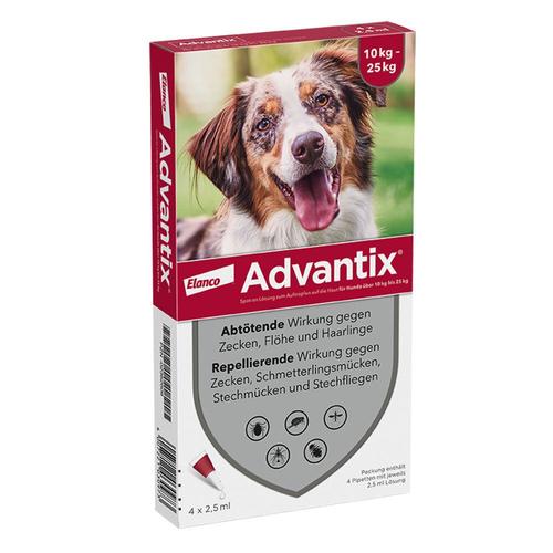 Advantix Spot-on Lsg.z.Auftr.a.d.H.f.Hund 10-25 kg 4 St Lösung