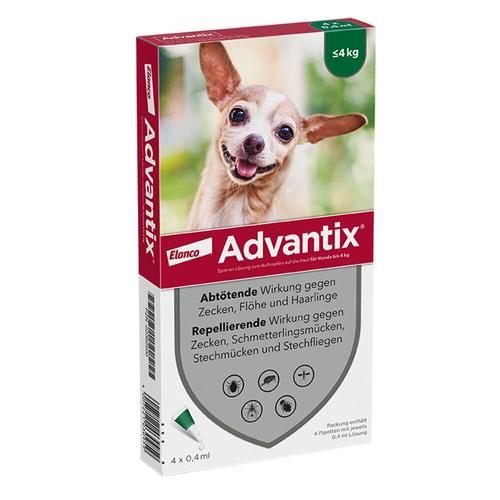 Advantix Spot-on Lsg.z.Auftr.a.d.H.f.Hund bis 4 kg St Lösung