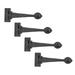 Black Door Gate Strap Hinges 10 Long Wrought Iron Classic Heart Tip Design Powder Coated Including Pack of 4 - 7'9" x 10'6"